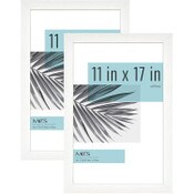 Wholesale - 2pk 11"x17" FRAME WHT WOODGRAIN STUDIO GALLERY C/P 1, UPC: 44021637838